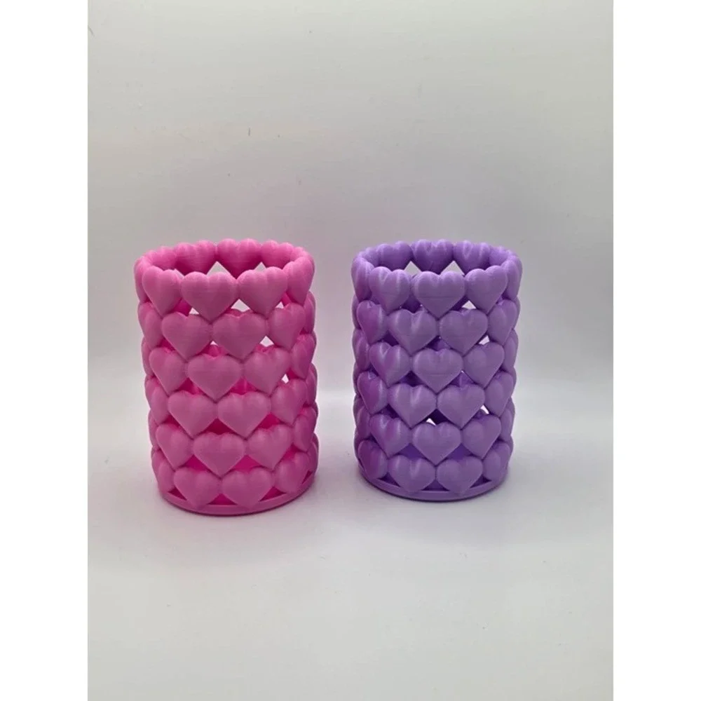 Pencil Holder 2pc 3D-Print Decor School Desk Home